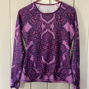 Athleta Purple and Pink Paisley Top Size Small EUC